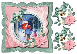Posting a Letter Scalloped Edge Card Topper with Decoupage
