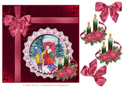8x8 Posting a Letter with Poinsettia and Candle Decoupage