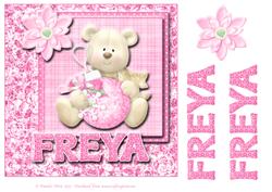 8x8 Baby's Christmas Name Card Freya with Decoupage