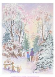 A4 Winter Snow Watercolour Background Paper