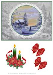 Christmas Winter Scene with Separate Decoupage