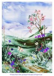 A4 Fantasy Landscape with Butterflies