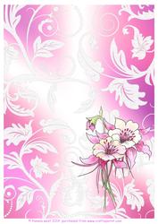 Aquiliegia and Lace Watercolour Background