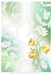Daffodil and Lace Watercolour Background