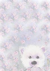 Westie and Apple Blossom Note Paper