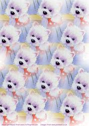 Cute Westie Watercolour Background