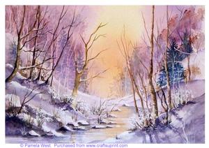 The Stream in Winter. Original Watercolour Painting