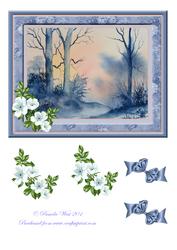 Winter Silhouettes with Decoupage Flowers