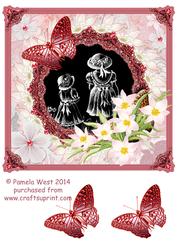 Friends with Butterfly Decoupage