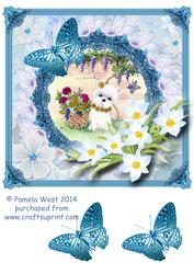 Westie and Butterflies Decoupage Sheet