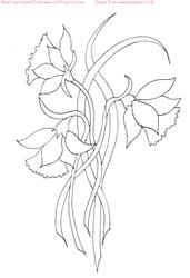 Art Nouveau Daffodil Digital Stamp