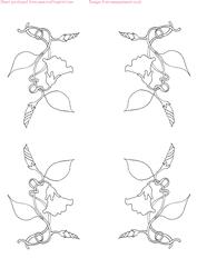Art Nouveau Columbine Corners Digital Stamps