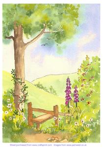 Original Watercolour Painting Style and Foxgloves