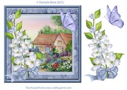 Cottage and Butterflies Decoupage Sheet