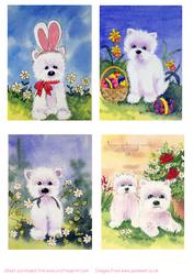 4 Westies Toppers for Easter