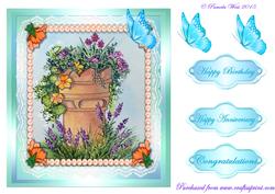 Chimney Pot and Flowers Decoupage Sheet
