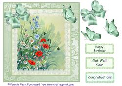 8x8 Poppies in the Cornfield with Sentiments