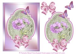 Anemone Card Topper with Decoupage