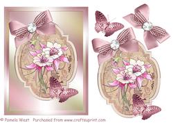 Aquilegia Card Topper with Decoupage
