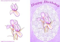 Iris and Lace Decoupage Card