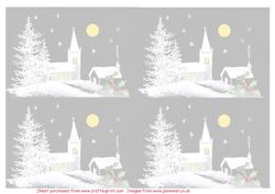 Winter Church in Snow Vellum