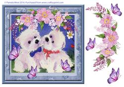 Westies and Butterflies Decoupage Topper