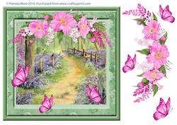Bluebell Wood and Butterflies Decoupage Topper