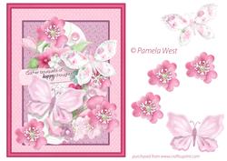 Bouquets of Happy Thoughts Decoupage Card Topper