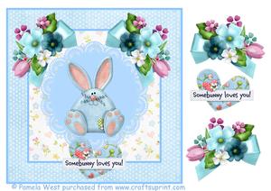 Some Bunny Loves You Mini Kit with Decoupage and Insert
