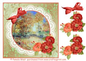 8x8 Autumn Lake Mini Kit with Decoupage