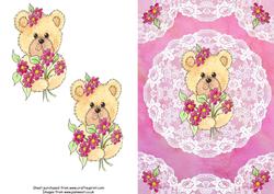 Cute Bear Decoupage Card