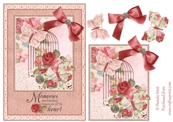 Memories are TImeless A5 card topper with butterflies and bows