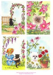 4 Cute Mixed Card Toppers from Original Watercolours