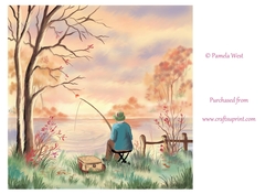 Fishing at SUnset Original Art, Designer Resource