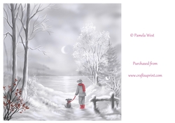 Moon Gazing Monochrome Original Art, Designer Resource