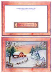 Red Barn in Snow Topper and Frame