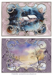 2 A5 card toppers Snow in the Dales and Pond in Winter