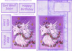 Unicorn Decoupage Card with Sentiments