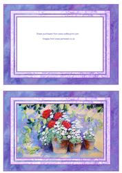 Daisies and Geraniums with Frame