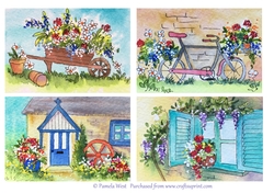 4 summer A6 card toppers