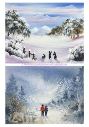 2 Winter Card toppers Original Watercolours Designer Resources