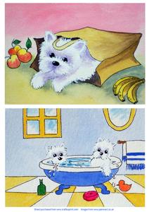 2 Westie Character Paintings