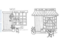 Book Shop and Tea Shop Digi Stamps