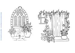 Church Window and Cottage Door Digi Stamps