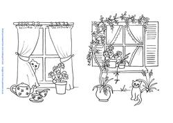 Kitchen Window and Window with Shutters Digi Stamps