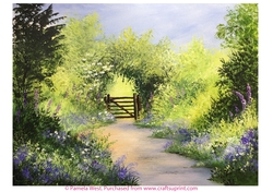 Springtime Walk  Original art for Designer resource or Card topper