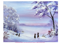 4 Rabbits in the snow, Designer resource or card topper