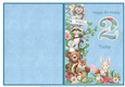Woodland friends 2nd birthday print and fold quick card