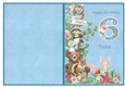 Woodland friends 6th birthday print and fold quick card
