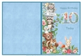 Woodland friends 10th birthday print and fold quick card